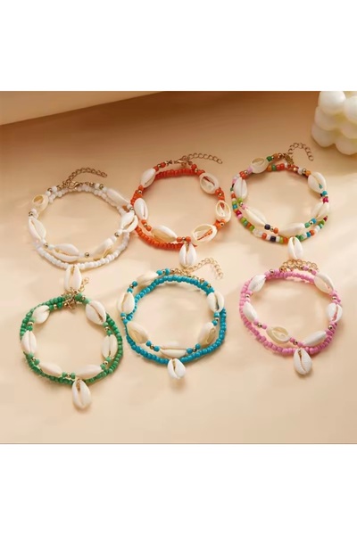 İPAR AKSESUAR Sea Shell 2-Piece Ankle Bracelet