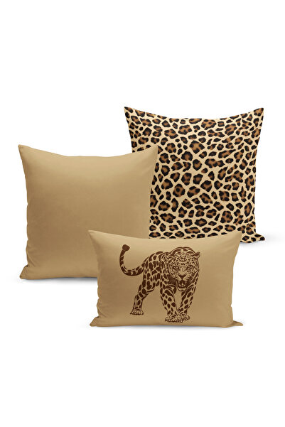 Bertille Home Set de 3 huse de pernă cu imprimeu digital pe două fețe din ser...