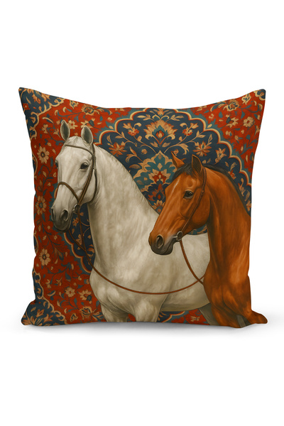 Bertille Home Classic Horse Series Double Sided Digital Printed Set of 3 Throw Pillow Covers (Horse)