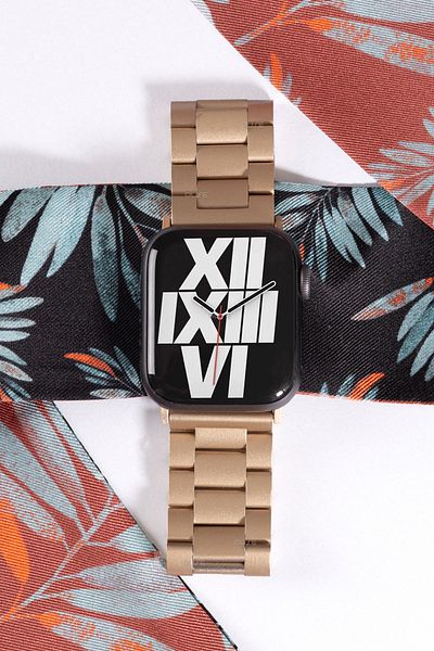 Quse سلك معدني من الفولاذ المقاوم للصدأ، متوافق مع ساعة Apple Watch SE/10/9/8/7/6/5/3، 46 ملم/45 ملم/44 ملم، ذهبي عتيق