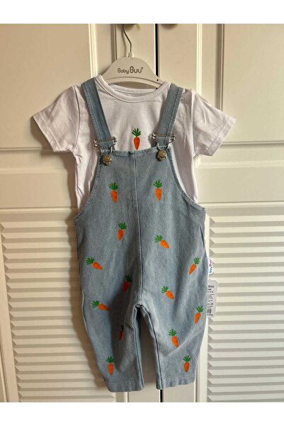 Kids HAVUÇ DETAYLI KOT SALOPET TULUM+BASKILI THİRT