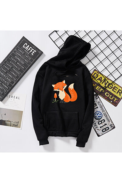 Tarzsokak Μαύρο Unisex Ιαπωνικό Harajuku φθινοπωρινό με κουκούλα χαριτωμένο φ...