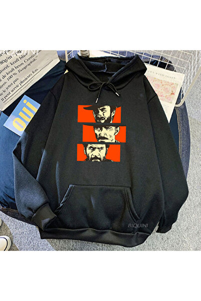 Tarzsokak Hanorac negru unisex Good Bad and Ugly cu imprimeu grafic din seria...