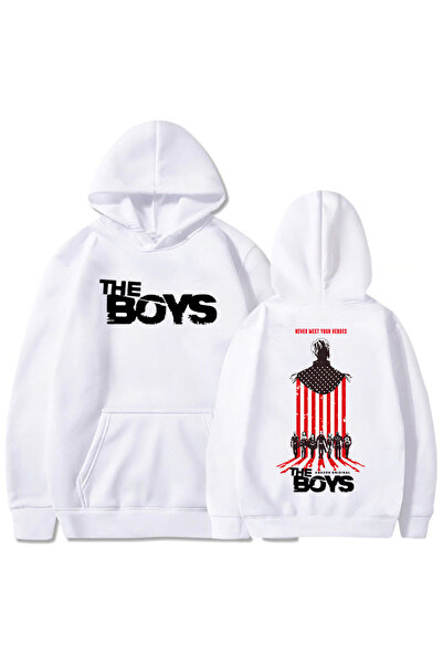 Tarzsokak Λευκό Unisex The-boys Homelander Φούτερ με κουκούλα με γραφική εκτύ...