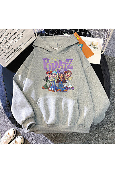 Tarzsokak Hanorac Bratz gri unisex, confortabil, gros, îmbrăcăminte Bratz uda...