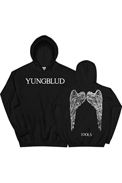 Tarzsokak Hanorac negru unisex Idols Wings cu imprimeu grafic YUNGBLUD, la mo...