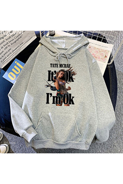 Tarzsokak Siva unisex hip hop ulična odjeća Okay I'm Okay Tate McRae dukserice