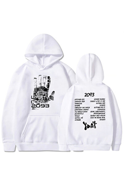 Tarzsokak ملابس بيضاء للجنسين 2093 Yeat Hip HopMoletom هوديي ملابس الشارع طوي...