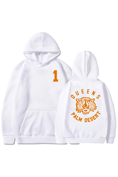 Tarzsokak Бяла унисекс Queens Palm Desert с леопардов принт Queens Stone Age ...