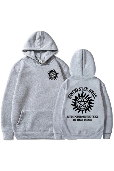 Tarzsokak Γκρι Unisex Supernatural Winchester Bros με κουκούλα Moletom Masculino