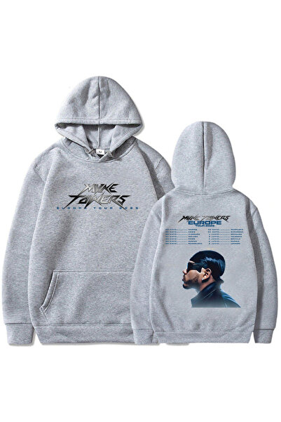 Tarzsokak Gri Unisex Myke Towers European Tour Casual Men's Streetwear