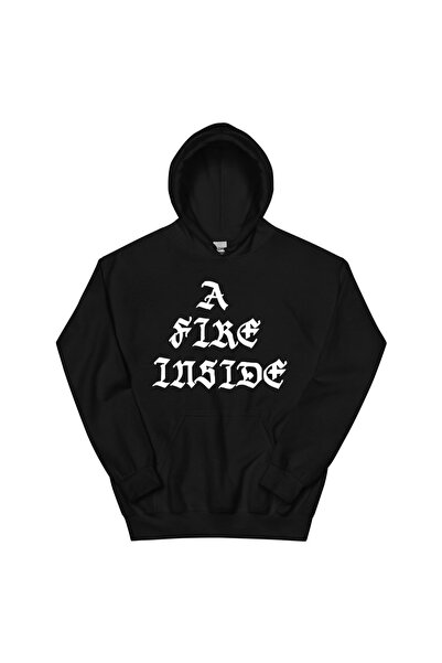 Tarzsokak Hanorac negru unisex A Fire Inside Black Hoodie Faces Ivory AFI Gra...