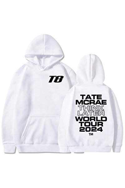 Tarzsokak Hanorace albe unisex OK I'm OK Tate McRae After Thinking About It W...