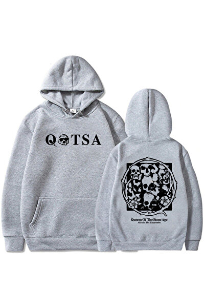 Tarzsokak Hanorace gri unisex Live in the Catacombs STONE AGE QUEENS QOTSA Ha...