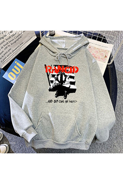 Tarzsokak Hanorac gri unisex streetwear Rancid Band cu glugă Con Cap