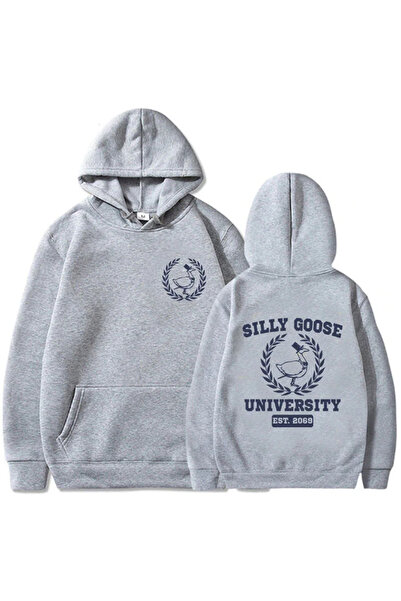 Tarzsokak Γκρι Unisex Φούτερ με γραφικά του Πανεπιστημίου Aptal Kaz Ανδρικά Φ...
