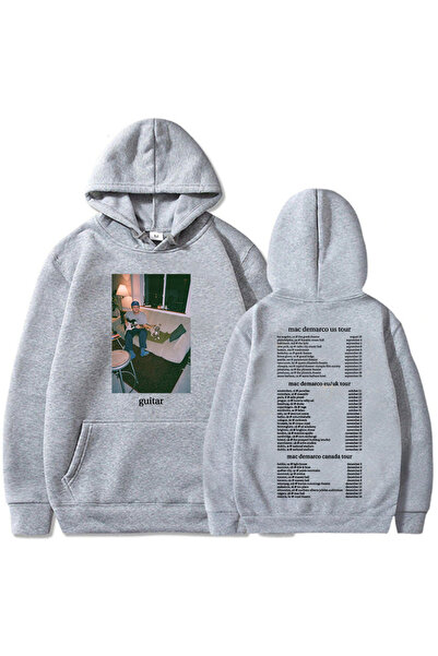 Tarzsokak رمادي للجنسين Mac DeMarco Guitar Tour كاجوال بقلنسوة على الموضة لصو...