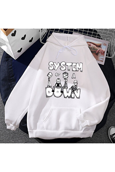 Tarzsokak Λευκό Unisex Down System Widespread Street Grunge Ανδρικά ρούχα με ...