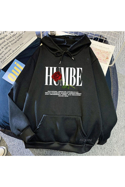 Tarzsokak Negru Unisex Rose Humbe imprimeu pentru confort iarna toamna Street...