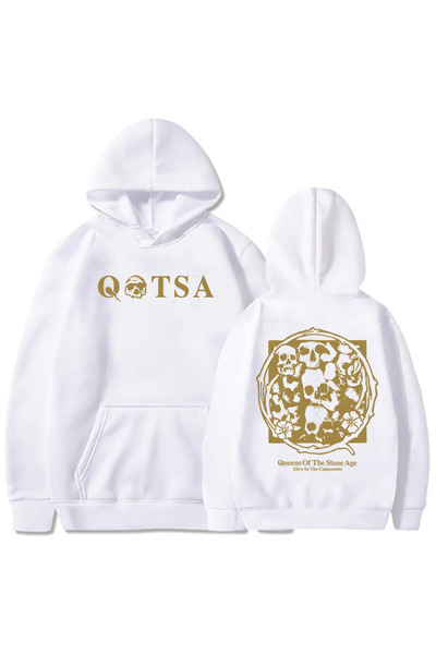 Tarzsokak Hanorace albe unisex Live in the Catacombs STONE AGE QUEENS QOTSA H...