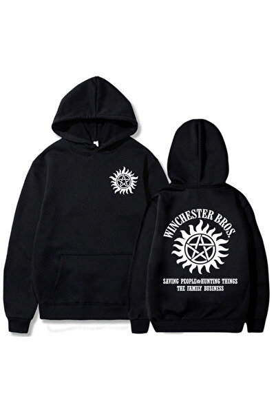 Tarzsokak Hanorac negru unisex Supernaturall Winchester Bros Moletom Masculino