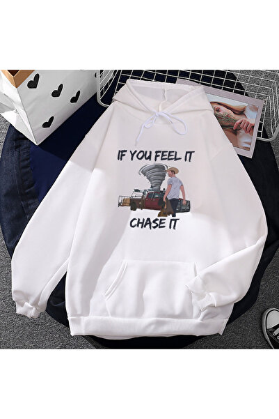 Tarzsokak Λευκό Unisex φούτερ με κουκούλα από την ταινία Twisters, με το οποί...