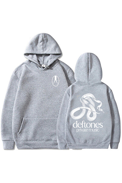 Tarzsokak Hanorac gri unisex cu broderie muzicală personalizată, trupa rock D...