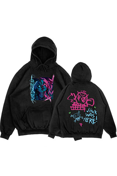 Tarzsokak Siyah Unisex Arcane Jinx Boom Maymun Kapüşonlular video oyunu