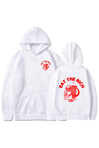 Tarzsokak Hanorac alb unisex Doner Kebab Rich, esențial pentru toamnă, cu imp...