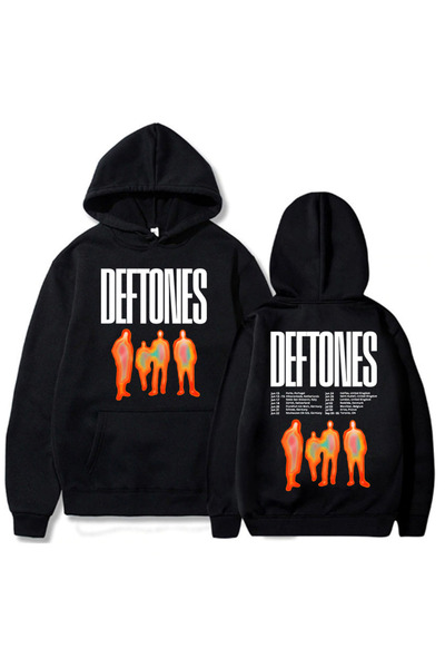 Tarzsokak Crna unisex Deftones 2025 turneja, majice sa kapuljačom i dugim ruk...