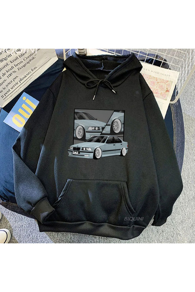 Tarzsokak Negru Unisex Imprimeu cu mașini Grafică Streetwear îmbrăcăminte de ...