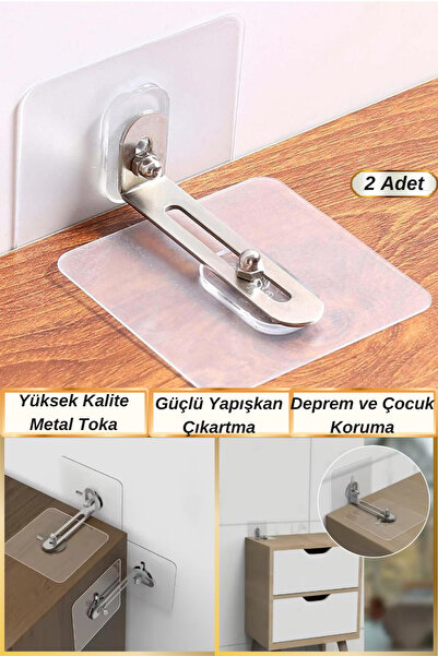 Hane Dostu 2 Adet Kendinden Güçlü Yapışkanlı Mobilya Duvara Sabitleme Aparatı...