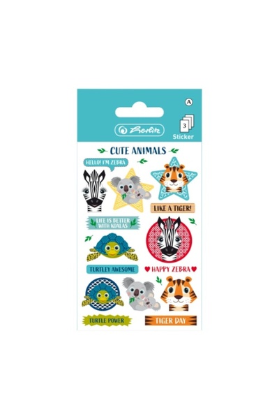 Herlitz Set de stickere cu animale drăguțe, material hârtie adezivă, dimensiu...
