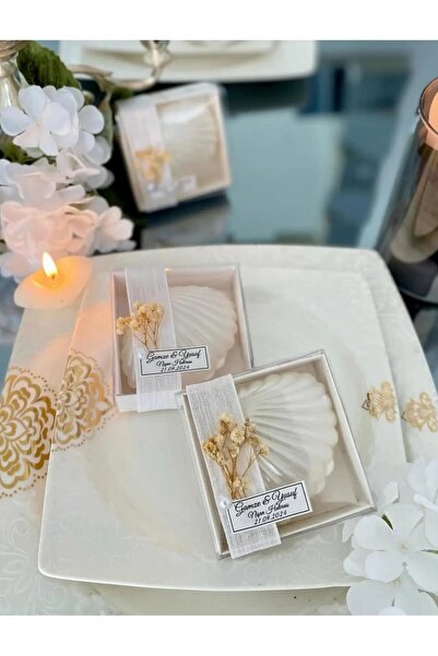 ERSE HOME 10 Adet Kraft Kutulu Hediyelik İstiridye, Düğün, Nişan, Kın, Doğum Günü