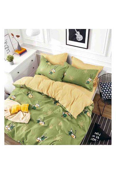 OEM Elegant Double Bed Linen Set of 6 Pieces, Cotton Finet
