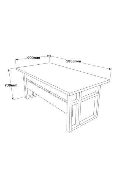 Yurupa Meva A Ofis Çalışma Masası 180cm*90cm Metal Ayaklı Barok MEV01-BA