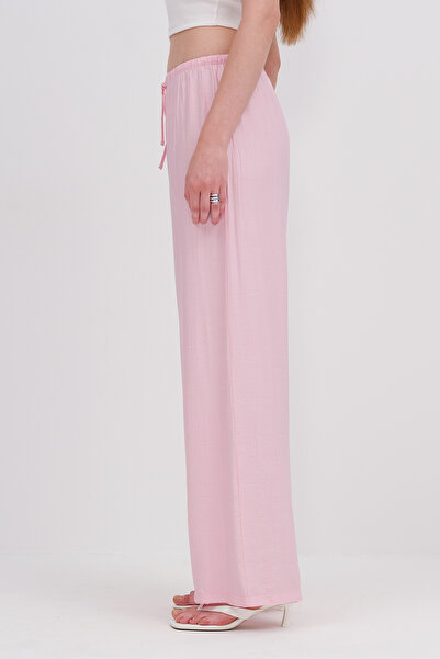 Addax Wide Leg Trousers with Waist Rope Tie Pn10450-K7