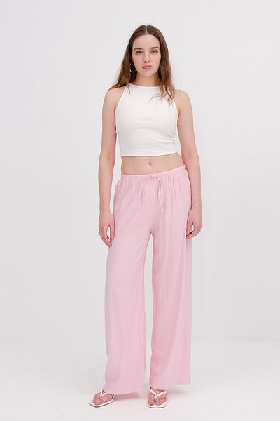 Addax Wide Leg Trousers with Waist Rope Tie Pn10450-K7
