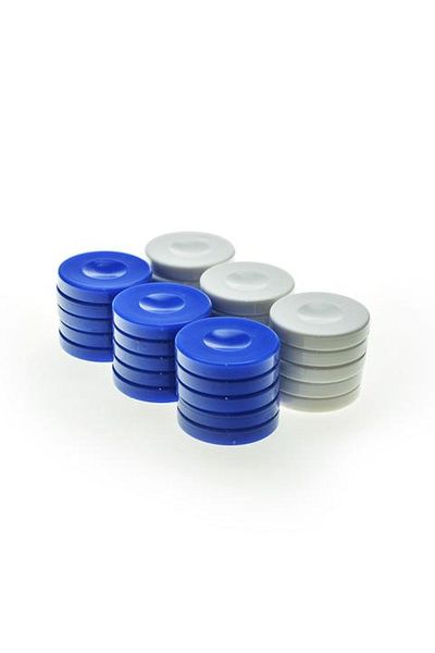 Manopoulos Backgammon game pieces - Blue Plastic - 37mm