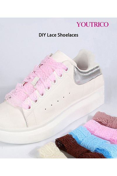 Youtrico 1 Pair Lace Ribbon Shoelaces - Balletcore Style for Sneakers and Flats(120cm)