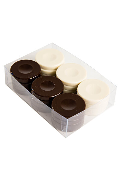 Manopoulos Backgammon game pieces - Brown Plastic - 37mm