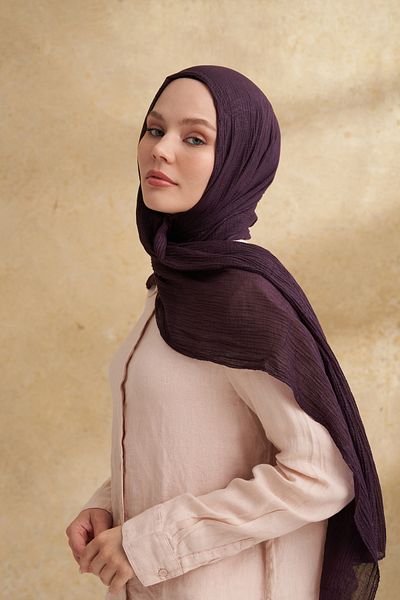 ARMANDA Muslin Leaf Pattern Shal - Murdum