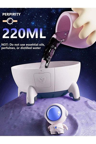 COOYA مرطب هواء صغير محمول، 220 مل، مرطب هواء صغير لسطح المكتب بمنفذ USB مع أضواء ملونة تلقائية (أبيض)