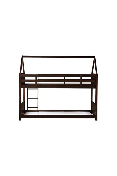 Danube Home Derby House 90x200 Solid Wood Bunk Bed - Espresso L210xW106xH116cm