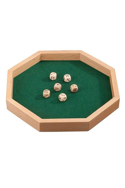 Germania Tray with 6 dice in the shape of an octagon