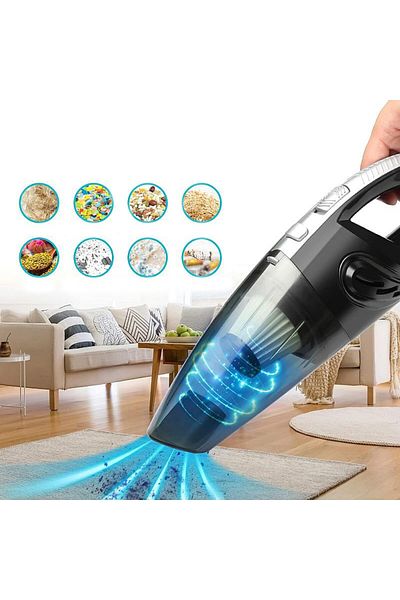 PROCART Aspirator auto portabil, 120W, tehnologie wireless, filtru HEPA lavabil, reîncărcabil prin USB