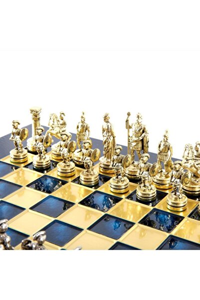 Manopoulos Set sah piese si tabla din metal - Grecii si Romanii (mediu)