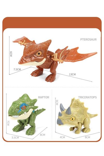 Yelajoy Dinosaur toys，Finger Dinosaur and Backwheel Toy Set Interactive Simulation Dinosaur Model,for kids