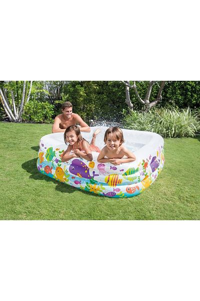 Intex حوض سباحة كلير فيو أكواريوم بمركز السباحة 159×159×50 سم