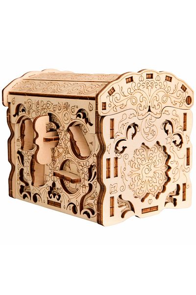 esc welt - Wooden Puzzle Box - CHEST - 3D Puzzle with SECRET Compartment - Wood